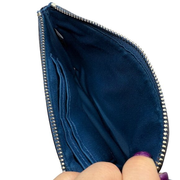 Coach Navy Pebble Leather Wristlet Clutch - Picture 4 of 5